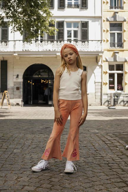 AMMEHOELA Pantalon évasé AM-LIZZO-02 en orange - large