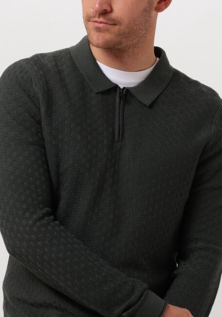 CAST IRON Polo LONG SLEEVE POLO COTTON MODAL en vert - large