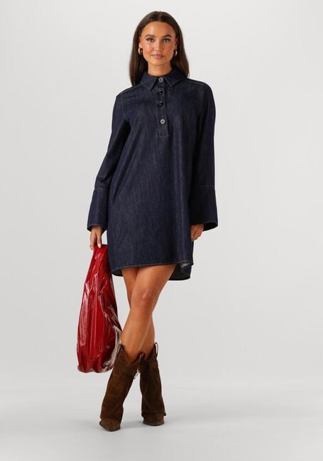 Donkerblauwe SECOND FEMALE Mini jurk DERA DENIM TUNIC DRESS - large