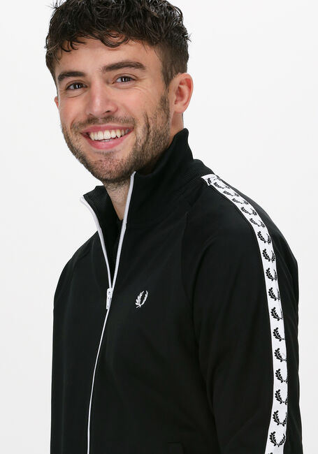 Zwarte FRED PERRY Vest TAPED TRACK JACKET - large