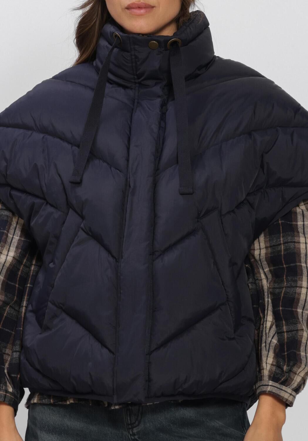 Donkerblauwe BY-BAR Bodywarmer FRANKY SLEEVELESS JACKET - large