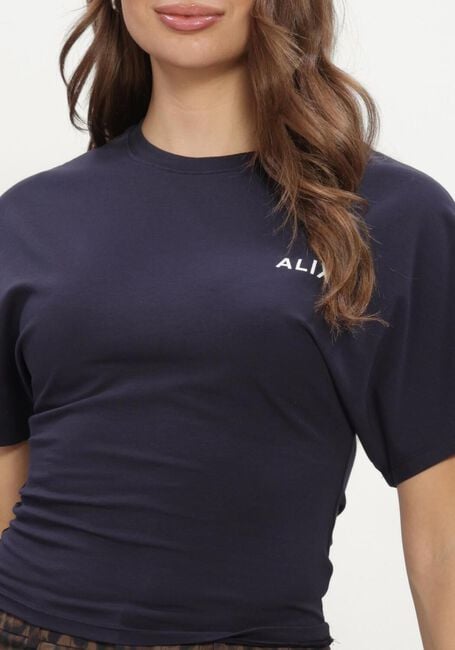 ALIX THE LABEL T-shirt LADIES KNITTED BADWING T-SHIRT Bleu fonc&eacute; - large