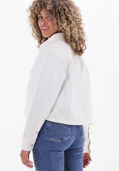 Witte CALVIN KLEIN Spijkerjas CROPPED UTILITY SHIRT - large