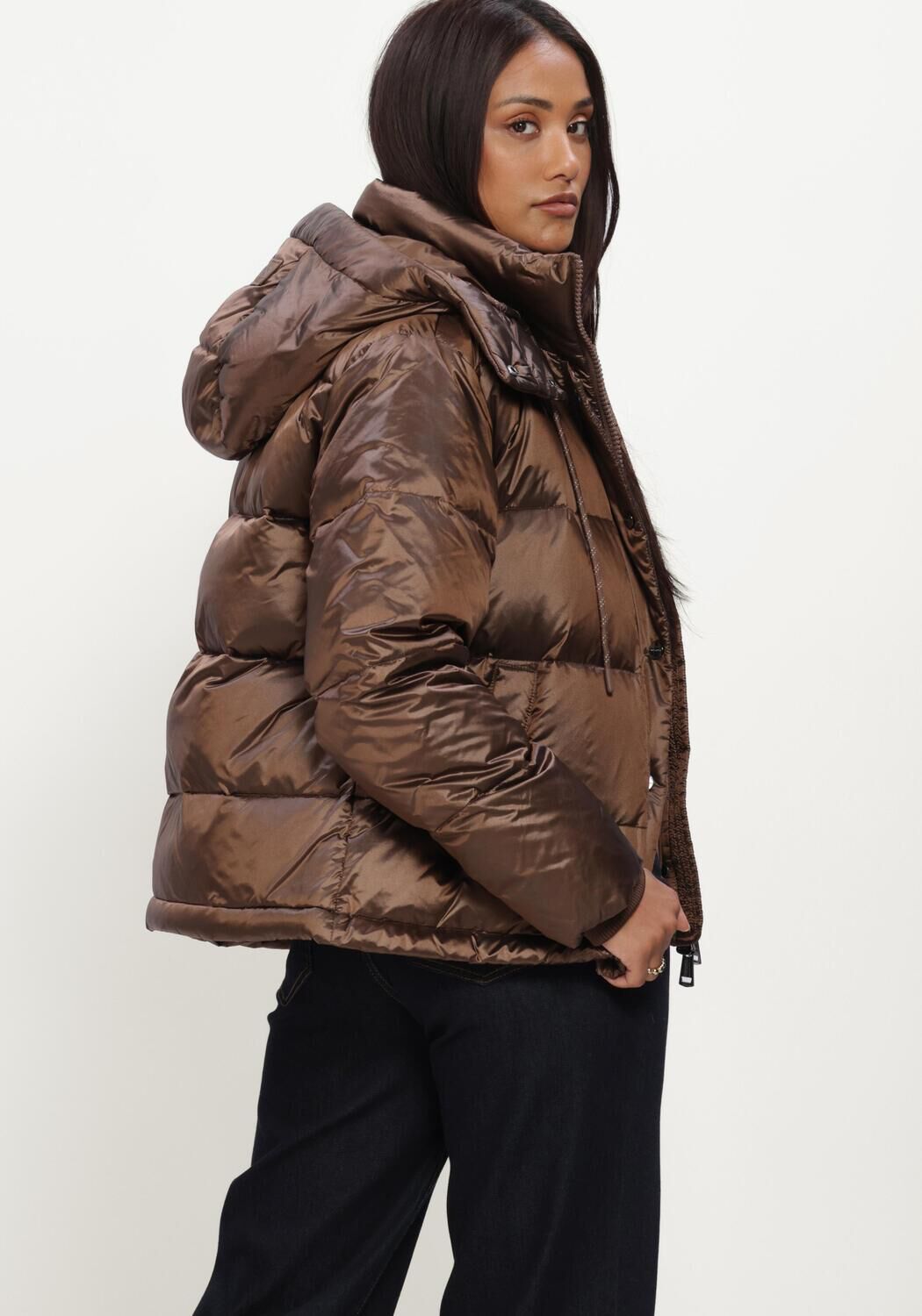 MOS MOSH Veste matelass&eacute; MMJILLY METALLIC DOWN JACKET en marron - large