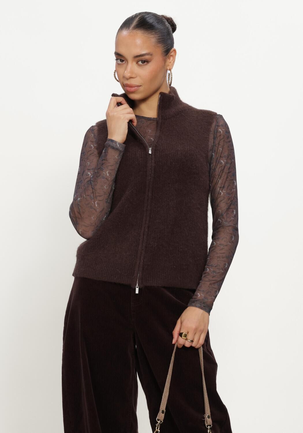 MSCH COPENHAGEN Haut MSCHCILIA HOPE M ZIP VEST en marron - large