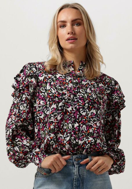 Multi ALIX THE LABEL  LADIES WOVEN BLURRY FLOWER BLOUSE - large