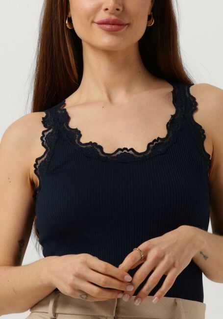 ROSEMUNDE Haut SILK TOP W/ LACE Bleu foncé - large