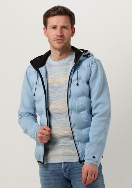 CAST IRON Veste matelassé HOODED JACKET TECH JERSEY INTERLOCK Bleu clair - large