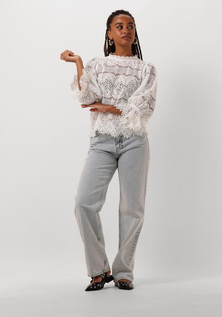 Witte NEO NOIR  ADELA BIG EMBROIDERY BLOUSE - large