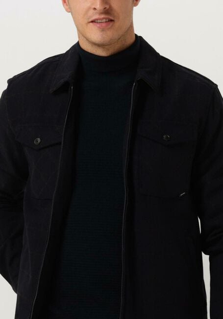 VANGUARD Surchemise LONG SLEEVE SHIRT CHECK FINE WOOLBLEND Bleu foncé - large