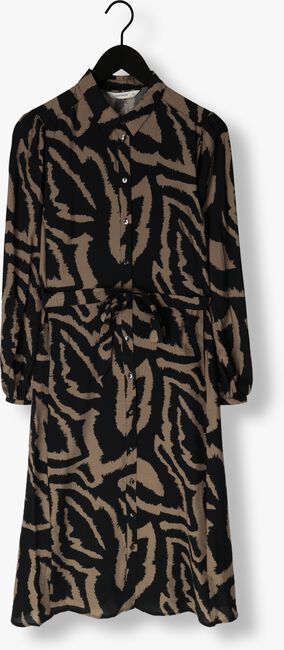 Zwarte SUMMUM Midi jurk DRESS ABSTRACT LEAVES - large
