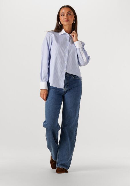 Lichtblauwe SELECTED WOMEN  SLFILINA RELAXED CONTRAST LS SHIRT - large