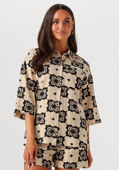 Beige OBJECT  OBJELLA 3/4 SHIRT 138 - large