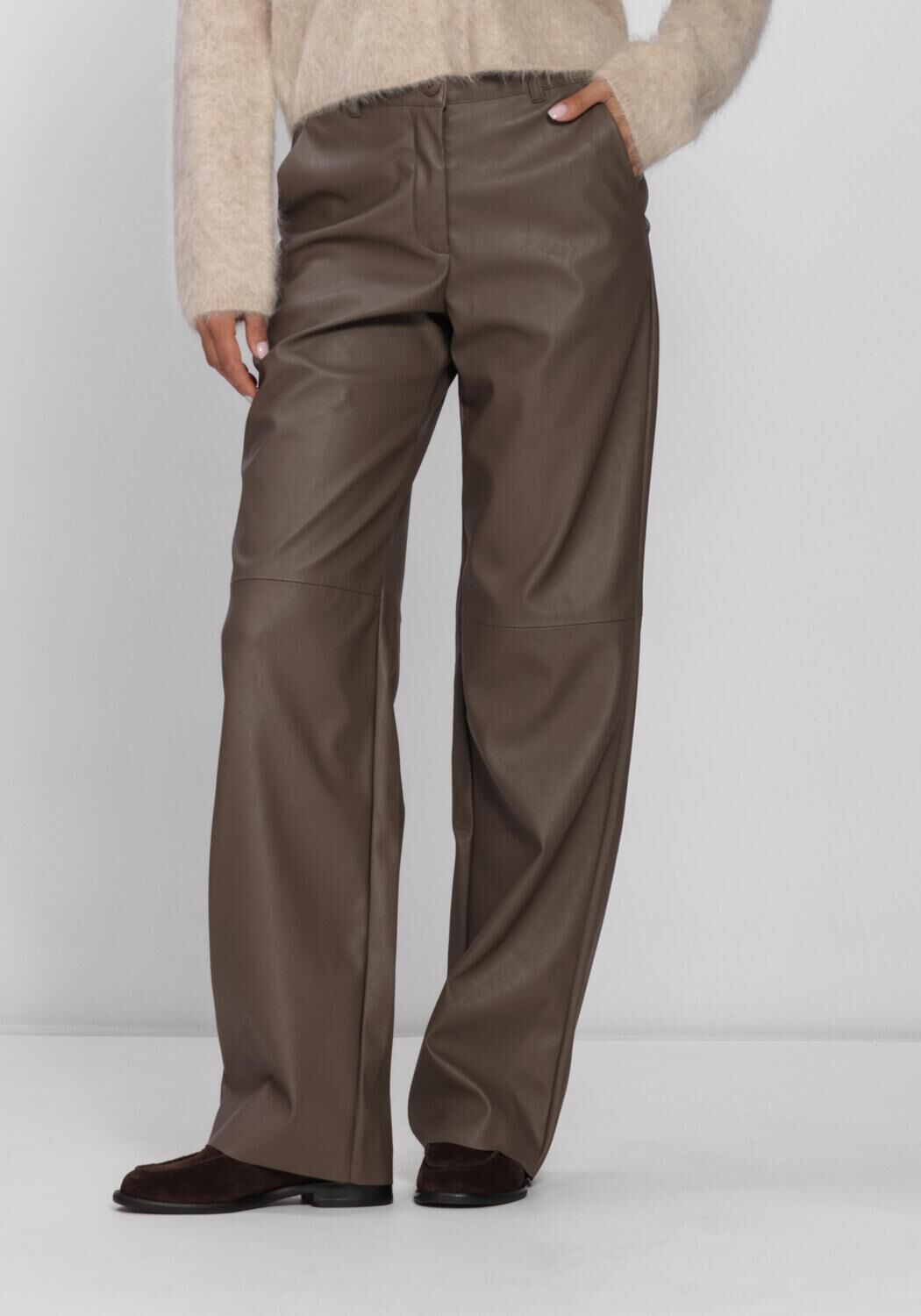 KNIT-TED Pantalon large NAOMI PANT en taupe - large