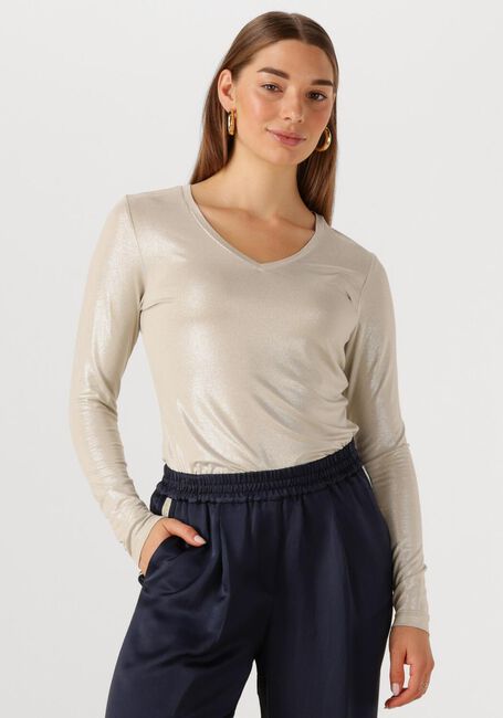 Beige SUMMUM Top TOP LONGSLEEVE FLUID COATED - large