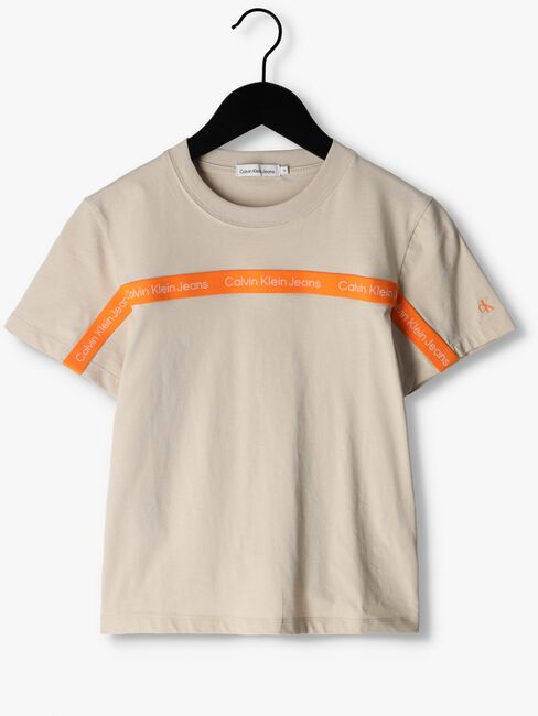 CALVIN KLEIN T-shirt LOGO TAPE SS T-SHIRT en beige - large