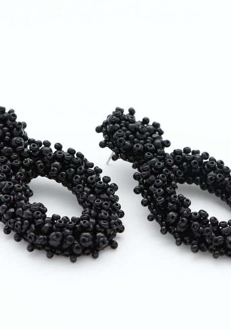 PAULIE POCKET Boucles d'oreilles STONE OVAL LIZZY EARRINGS en noir - large