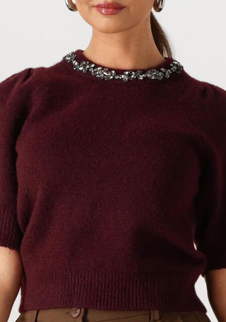 NEO NOIR Pull MAIA STONE KNIT BLOUSE Bordeaux - large