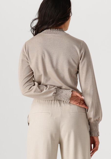 SUMMUM Pull SMOCKED TOP FINE LUREX JERSEY en beige - large