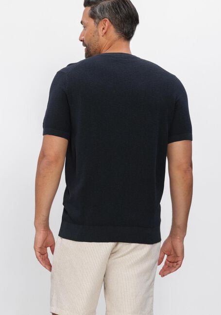 PROFUOMO T-shirt T-SHIRT CREW NECK COTTON LINEN Bleu fonc&eacute; - large