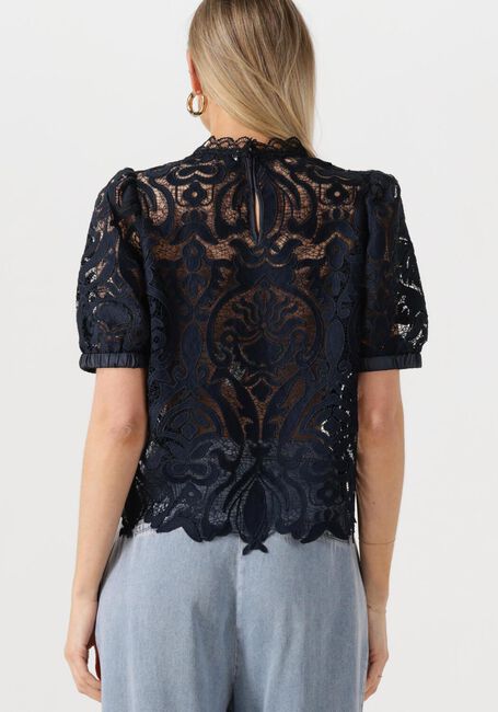 SUMMUM Haut SHORT SLEEVE TOP LACE Bleu foncé - large