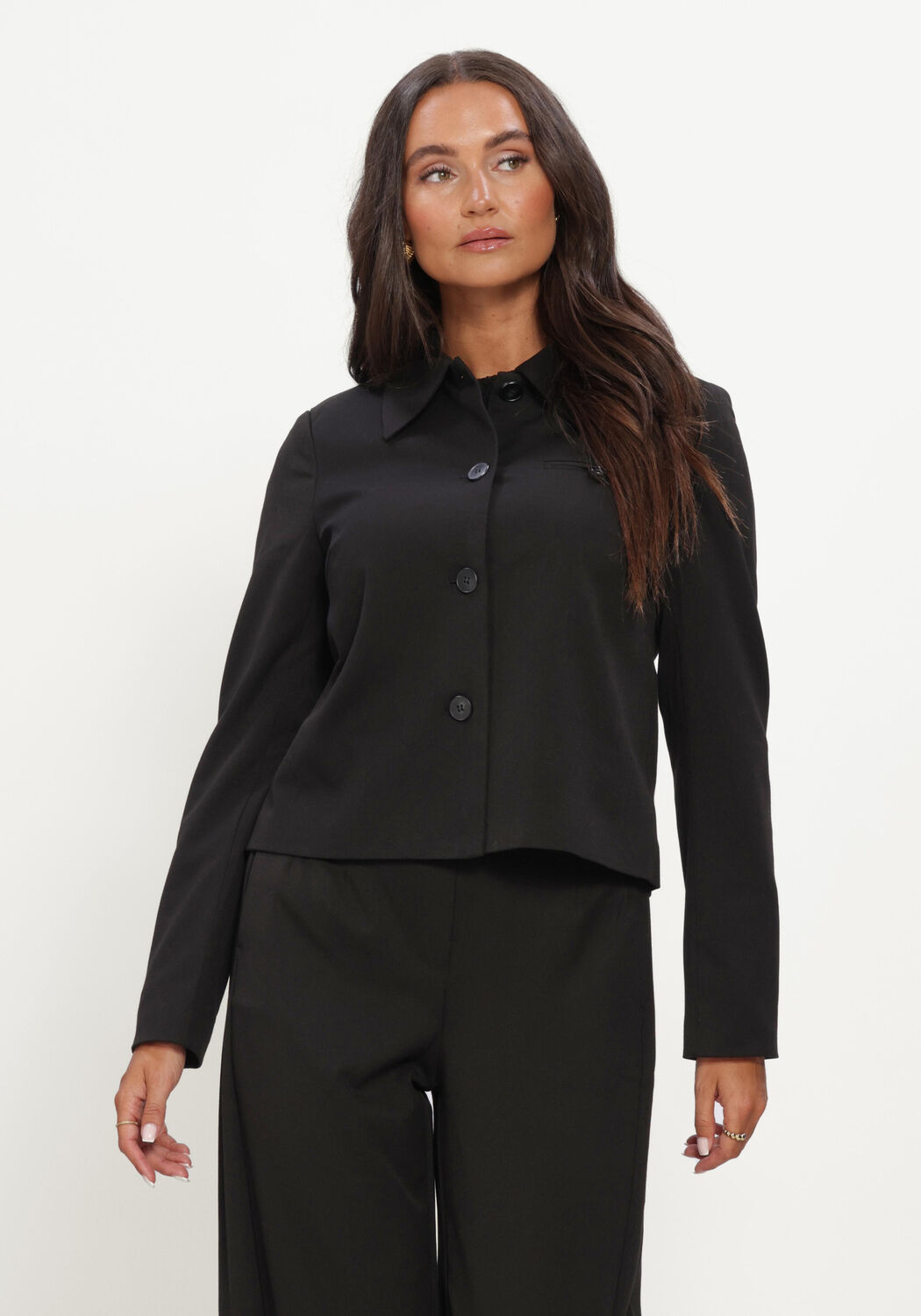 Zwarte OBJECT Blazer OBJLISA RE L/S SHORT BLAZER JACKET NOOS - large