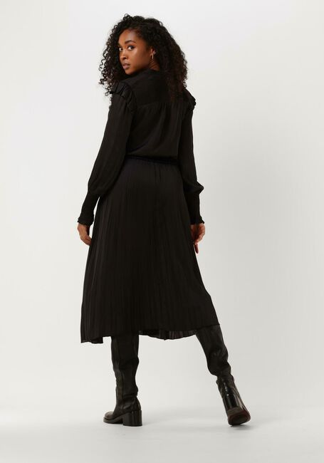 Zwarte SCOTCH & SODA Midi jurk SMOCK STITCH MIDI DRESS IN RECYCLED POLYESTER - large