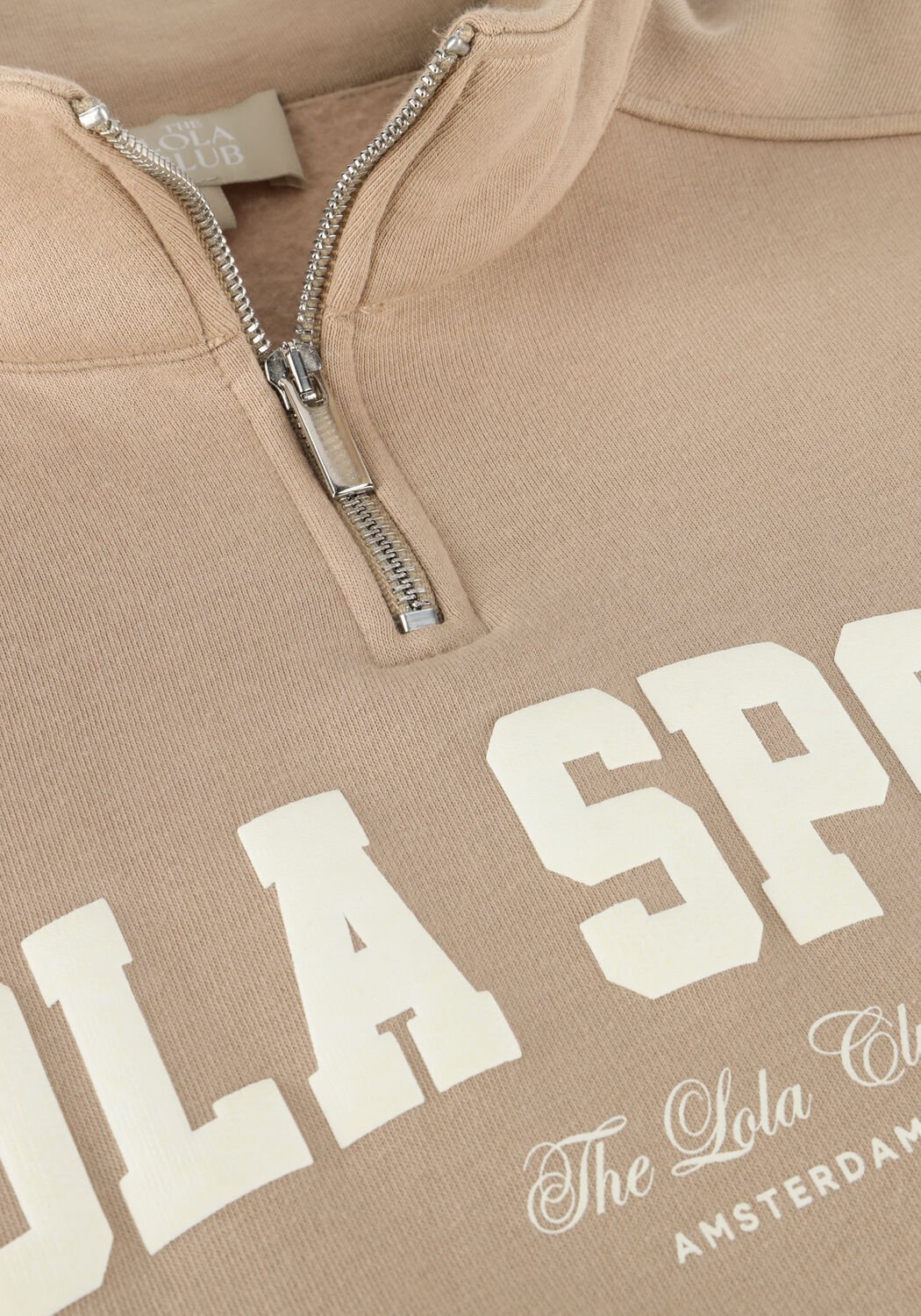 THE LOLA CLUB Pull JAYLA HALF ZIP SWEATER en beige - large