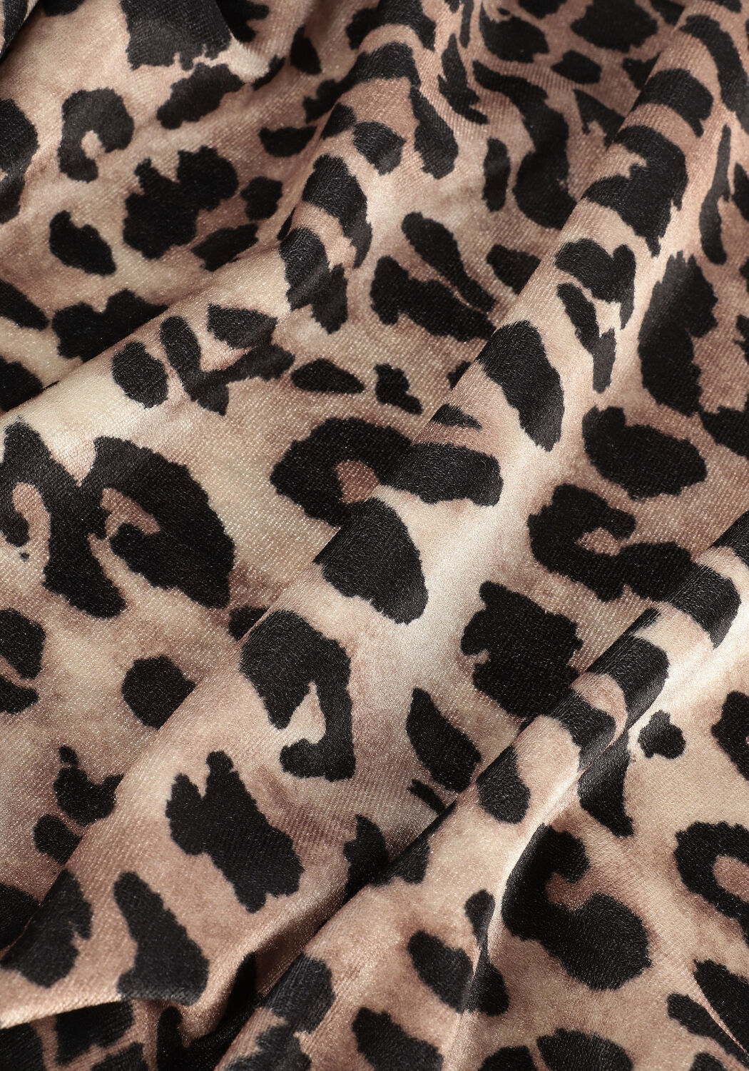Bruine CATWALK JUNKIE Top LS WILD LEOPARD VELVET - large