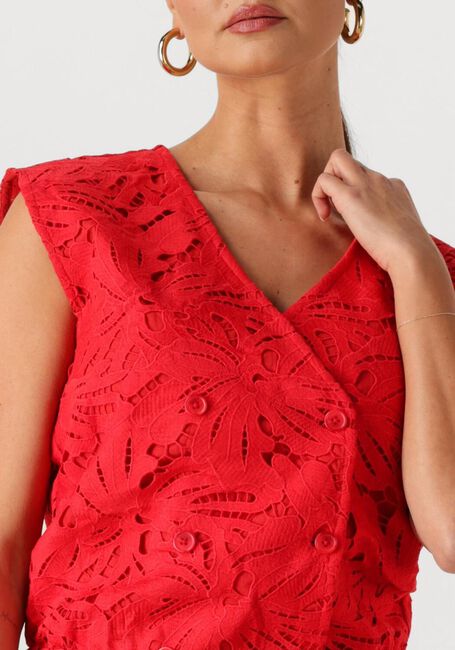 Rode POM AMSTERDAM Top TOP LACE BLOOM RED - large