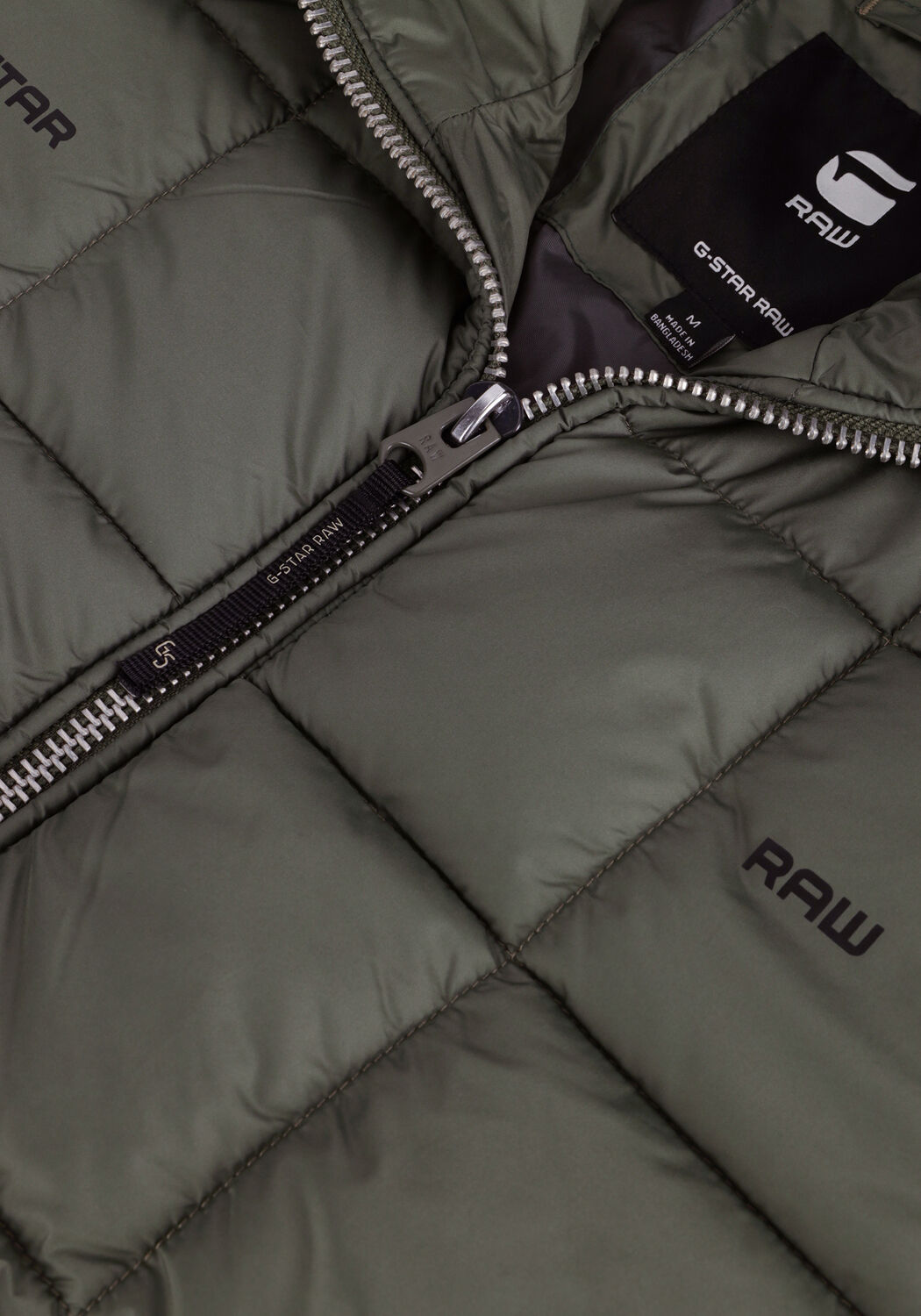 G-STAR RAW Veste matelass&eacute; MEEFIC SQR QUILTED HDD JKT en vert - large