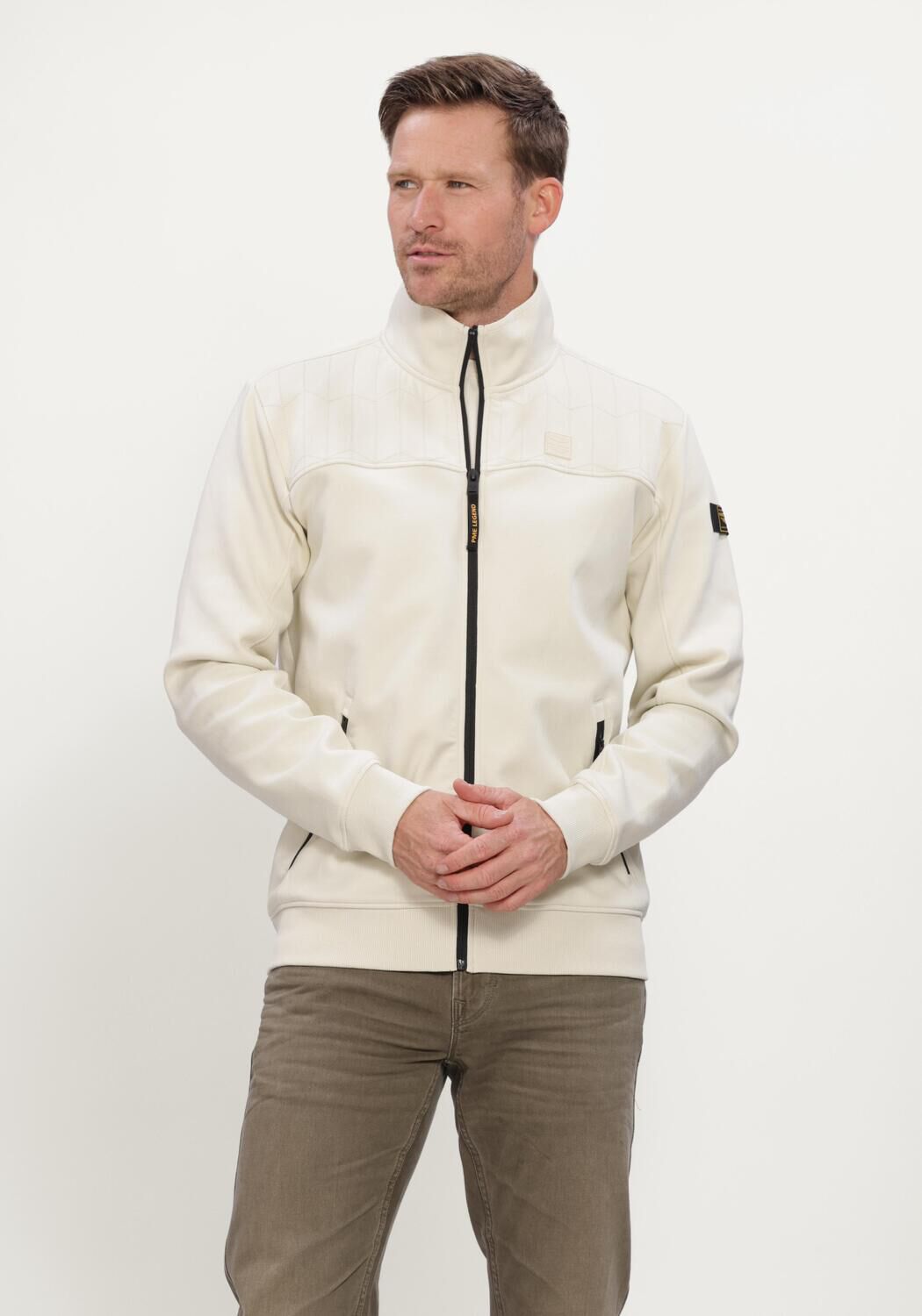 Ecru PME LEGEND Sweater ZIP JACKET INTERLOCK SWEAT - large