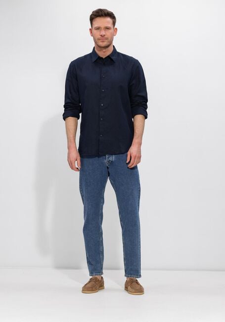 SELECTED MEN Chemise d&eacute;contract&eacute; SLHREGCLAY LINENBLEND LS SHIRT CLA NOOS Bleu fonc&eacute; - large