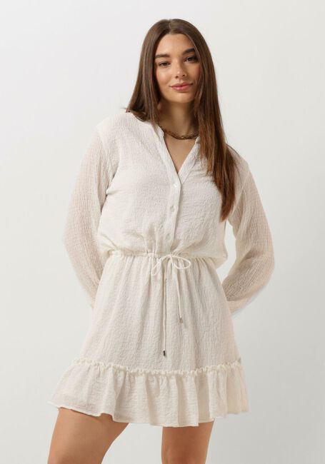 ALIX THE LABEL Mini robe LADIES WOVEN STRUCTURED CHIFFON DRESS Écru - large