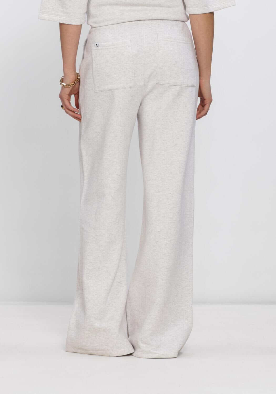ALIX THE LABEL LADIES KNITTED WIDE LEG SWEAT PANTS Pantalons Gris clair - large