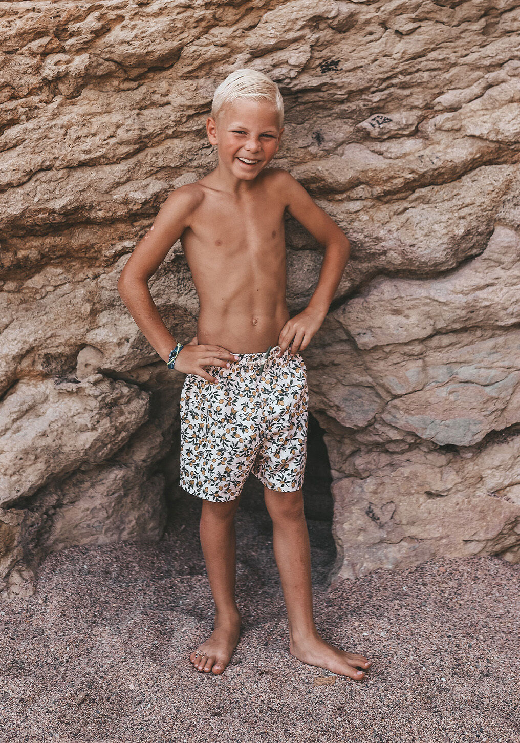 Beige SALTED STORIES Zwemkleding LEMONS SWIM SHORTS - large