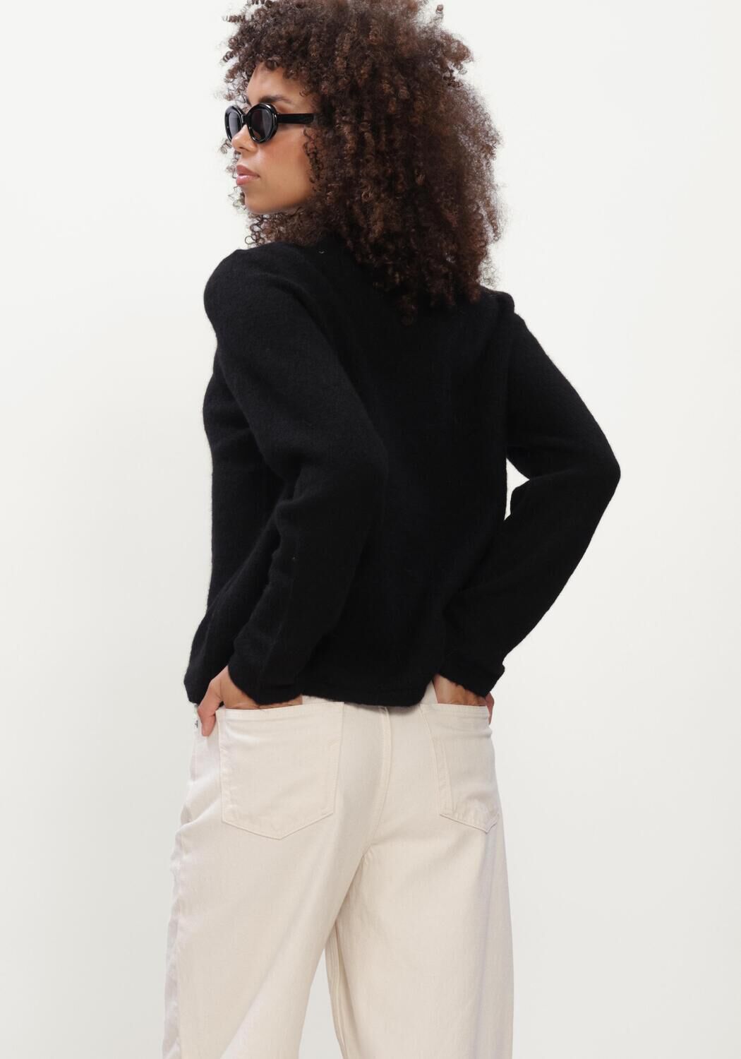 Zwarte SELECTED WOMEN Trui SLWLULU NEW LS KNIT O-NECK - large
