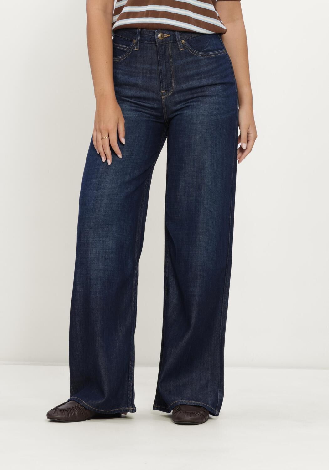 Donkerblauwe LEE Wide jeans STELLA - large