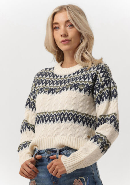 Gebroken wit SCOTCH & SODA Trui FAIR ISLE KNITTED CABLE PULLOVER - large