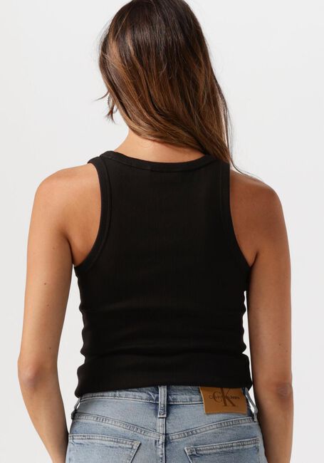 CALVIN KLEIN Haut WOVEN LABEL RIB TANK TOP en noir - large