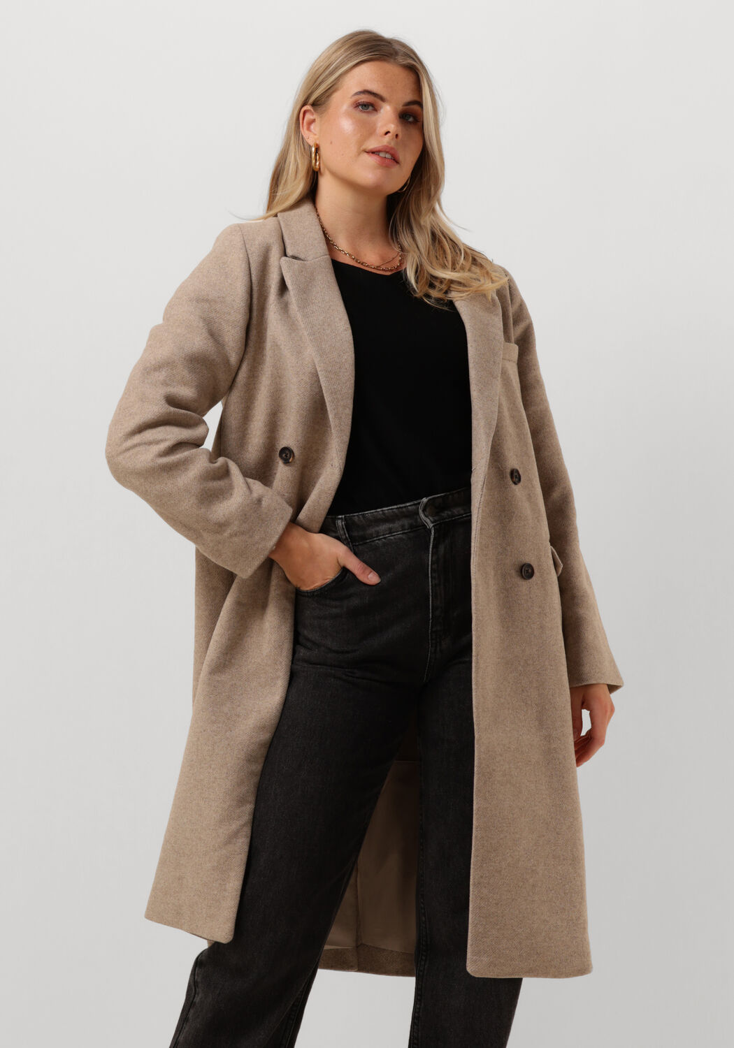 OBJECT Manteau OBJBLAZA COAT 123 en beige Omoda