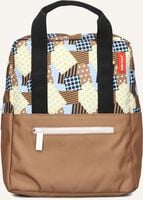 Bruine HELLO HOSSY Rugtas PATCHWORK - medium