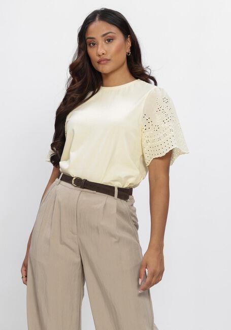Y.A.S. T-shirt YASLEX SS TOP W. EMB SLEEVES S. en jaune - large