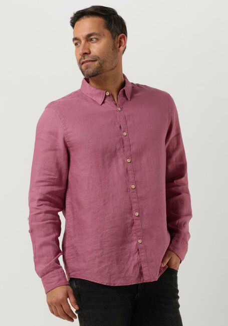 Roze SCOTCH & SODA Casual overhemd REGULAR-FIT LINEN SHIRT WITH SLEEVE ROLL-UP - large