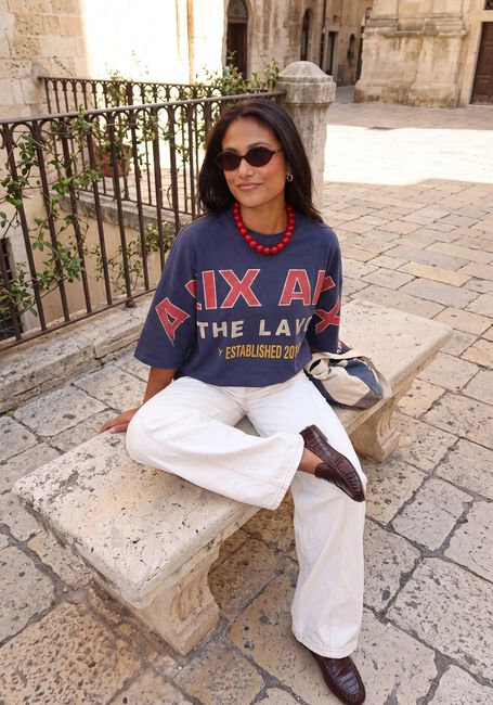 ALIX THE LABEL LADIES KNITTED BIG ALIX ALIX T-SHIRT Hauts & T-shirts en bleu - large