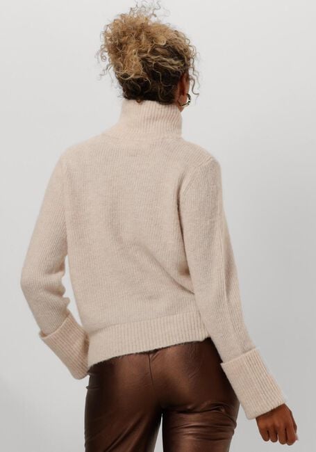 SELECTED FEMME Pull SLFSIA RAS LS KNIT HIGH NECK en beige - large