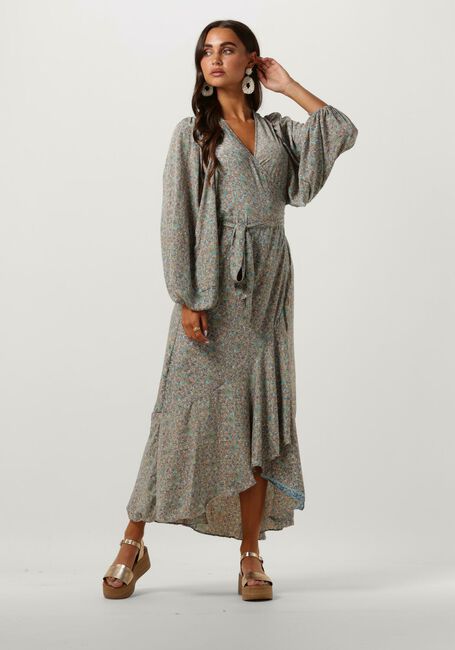 SISSEL EDELBO Robe maxi ZELDA WRAP DRESS Bleu clair - large