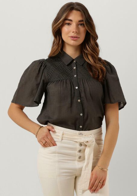 Donkergrijze RUBY TUESDAY  IMEE COLLAR PINTUCK BLOUSE - large