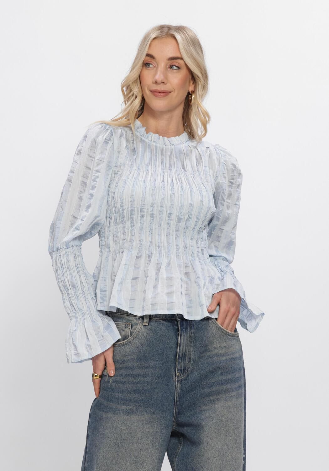 Y.A.S. YASRAVA LS SMOCK TOP Blouses en bleu - large