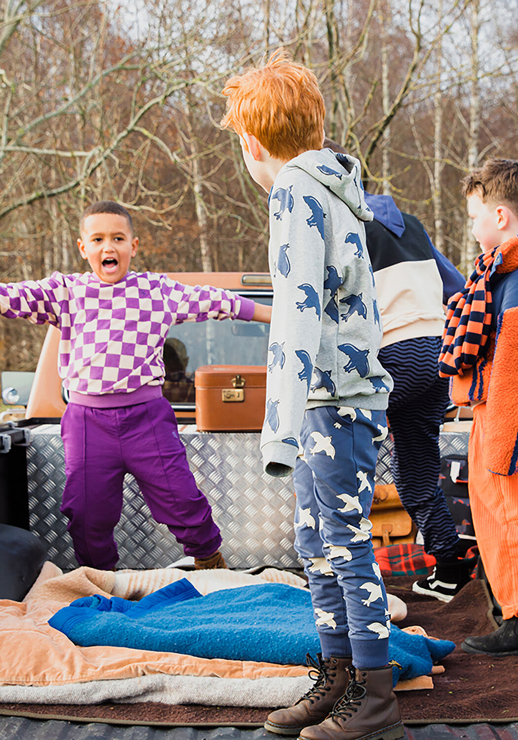 Paarse CARLIJNQ Joggingbroek BASIC-JOGGER - large